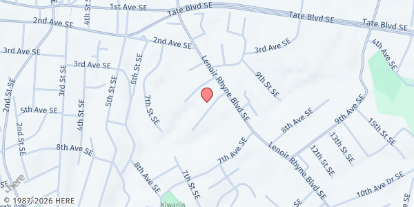 Map showing Salvation Army of Hickory at 771 4th Ave Pl SE, Hickory, NC