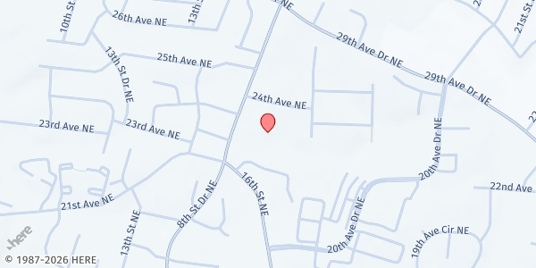 Map showing Sandy Ridge Wesleyan-Open Arms at 2330 16th Ave ST NE, Hickory, NC