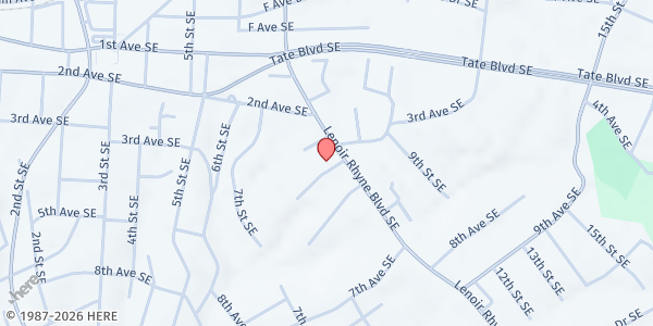 Map showing The Salvation Army Hickory at 780 3rd Ave Pl SE, Hickory, NC