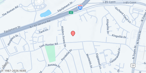 Map showing Hidden Valley - The Bulb at 802 Tom Hunter Road, Hidden Valley, NC