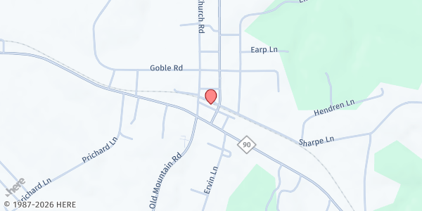 Map showing Hiddenite Community Helpers at 45 Fire Dept Ct, Hiddenite, NC