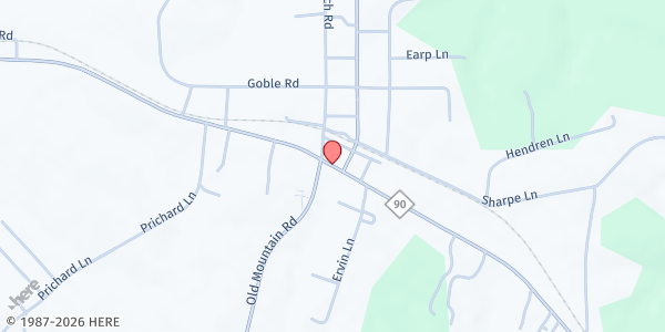 Map showing Hiddenite Community Helpers - Food Distribution Center at 45 Fire Dept Ct, Hiddenite, NC