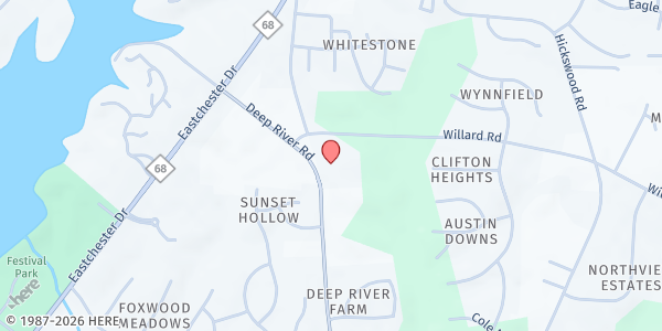 Map showing 5 Loaves 2 Fish Food Pantry at 2066 Deep River Rd, High Point, NC