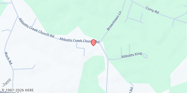 Map showing Abbotts Creek Missionary Baptist Church at 2817 Abbotts Creek Church Road, High Point, NC