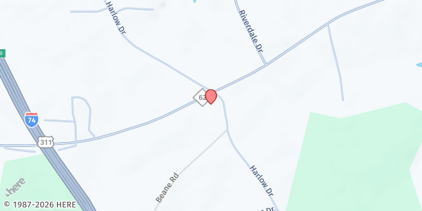 Map showing Fairfield United Methodist Church at 1505 NC 62 W., High Point, NC