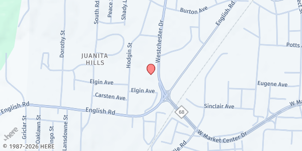 Map showing Hope Outreach Center at 2800 Westchester Dr., High Point, NC