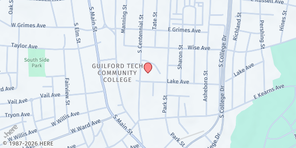 Map showing Macedonia Family Resource Center at 401 Lake Ave., High Point, NC