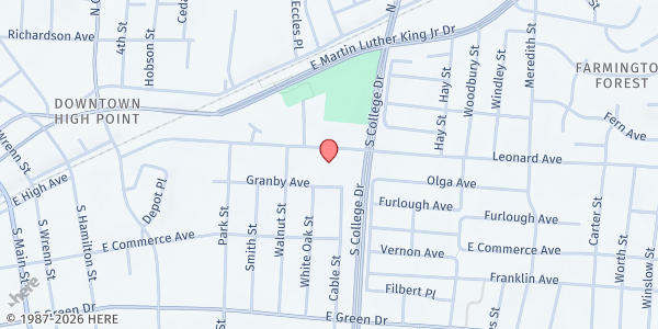 Map showing One Step Further at 1012 Leonard St, High Point, NC