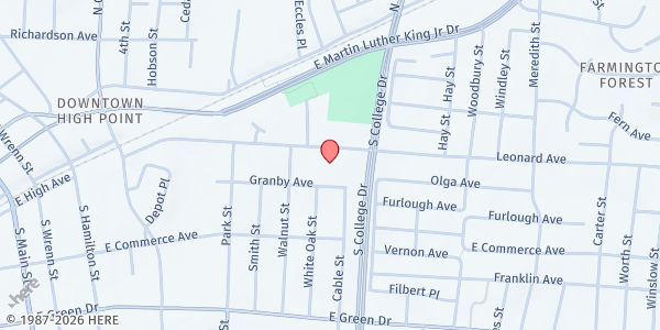 Map showing One Step Further - High Point at 1012 Leonard St, High Point, NC