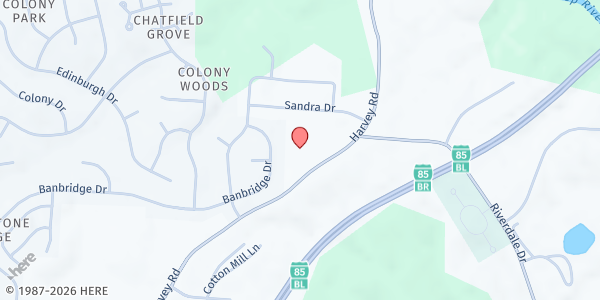 Map showing Renaissance Road Church at 5114 Harvey Rd., High Point, NC