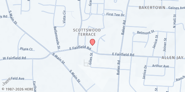 Map showing Triad Adult Day Care at 409 E Fairfield Rd, High Point, NC