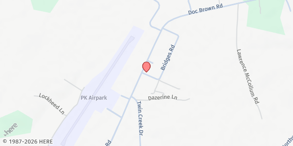 Map showing Daniel Temple Revival Inc. - Hillcrest at 2198 Doc Brown Rd., Hillcrest, NC