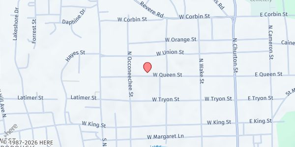 Map showing PORCH Hillsborough at 606 Benton St., Hillsborough, NC