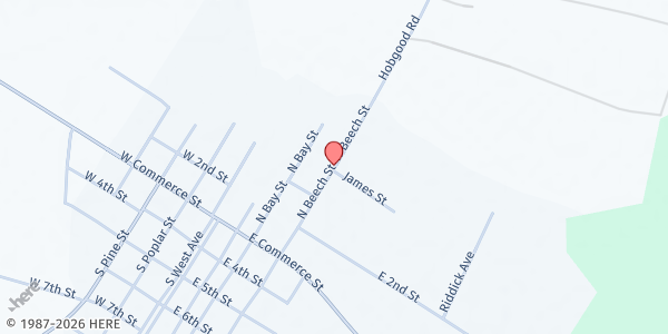 Map showing Hobgood Citizens Group at 401 Beech St., Hobgood, NC