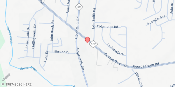 Map showing Unchain Cumberland Co. - Hope Mills at 2674 George Owen Rd., Hope Mills, NC