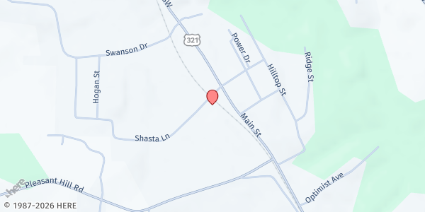 Map showing Affordable Senior Housing Foundation - Hudson at 207 Shasta Ln., Hudson, NC