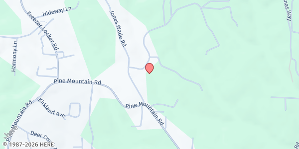 Map showing Poovey's Chapel Baptist Church at 2822 Poovey's Chapel Church Rd., Hudson, NC