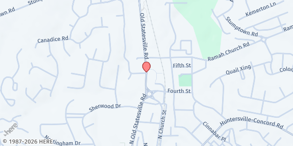 Map showing Angels & Sparrows Community Table at 510 North Old Statesville Road, Huntersville, NC