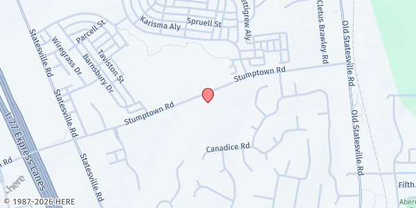 Map showing Loaves & Fishes - Huntersville UMC at 14005 Stumptown Rd., Huntersville, NC
