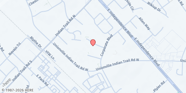 Map showing Common Heart Common Cupboard - Indian Trail at 116A Business Park Dr, Indian Trail, NC