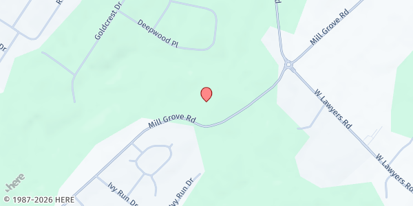 Map showing Mill Grove United Methodist Church at 7311 Mill Grove Road, Indian Trail, NC