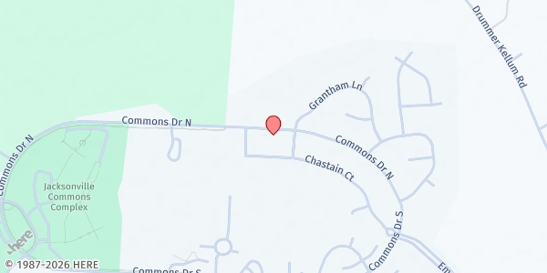 Map showing NABVETS ENC-VUCS (chapter #0069) at 1009 Commons Drive, Jacksonville, NC