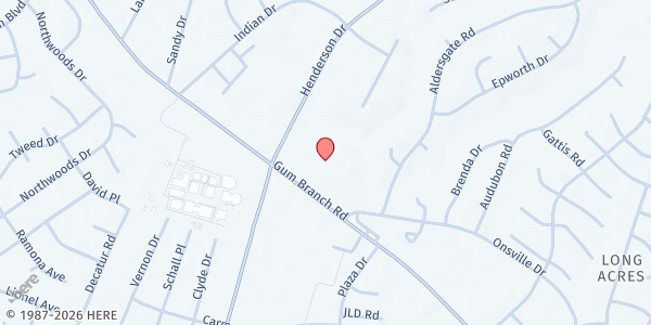 Map showing NABVETS ENC-VUCS Food Pantry at 1518 Gum Branch Rd, Jacksonville, NC