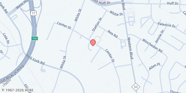 Map showing Salvation Army-Jacksonville at 461 Center St., Jacksonville, NC