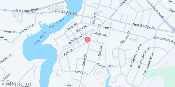 Map showing Second Chance Mission of Hope at 148 Kerr Street, Jacksonville, NC