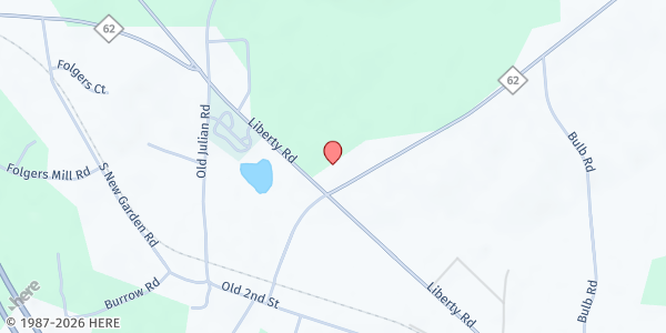 Map showing Julian United Methodist Church at 2105 NC Hwy. 62 E., Julian, NC