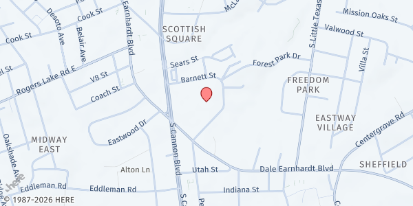 Map showing CCM DSS at 1303 S.Cannon Blvd., Kannapolis, NC