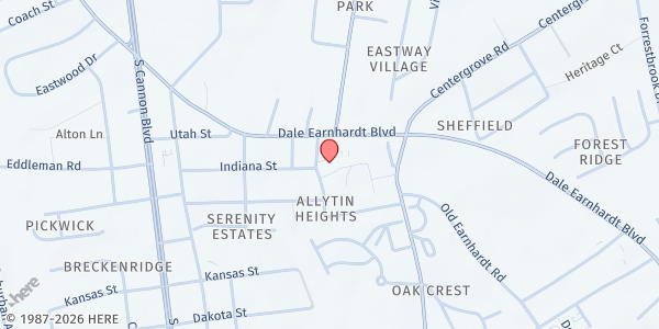 Map showing CCM - Helping Hands Food Pantry at 1209 Opal Street, Kannapolis, NC
