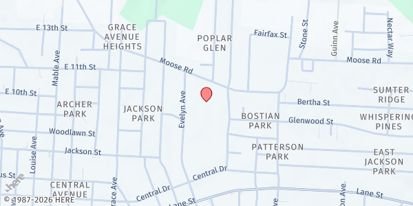 Map showing CENTRAL BAPTIST CHURCH at 1810 Moose Road, Kannapolis, NC