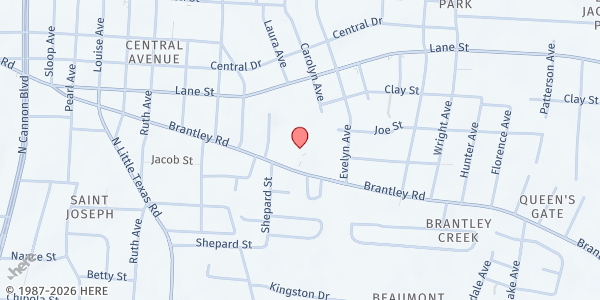 Map showing NEW HOPE LUTHERAN CHURCH at 1615 Brantley Road, Kannapolis, NC