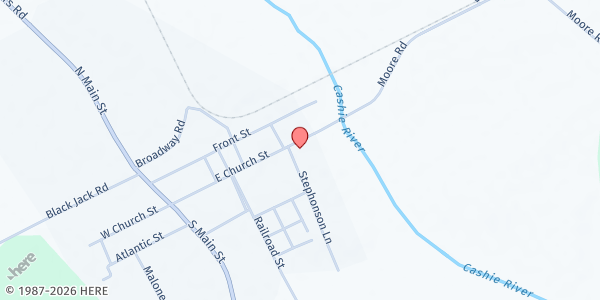 Map showing First Baptist Church Kelford at 408 East Church St, Kelford, NC