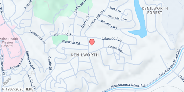 Map showing Loving Food Resources - Kenilworth at 123 Kenilworth Road, Kenilworth, NC