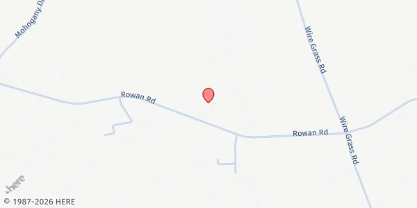 Map showing GRACE MISSIONARY BAPTIST CHURCH 388 at 1127 ROWAN ROAD, Kingdale, NC