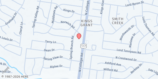Map showing Cape Fear Christian Church - Love in Action Ministry at 811 N. College Rd., Kings Grant, NC