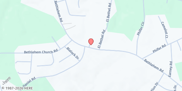 Map showing Bethlehem Baptist Church at 1017 Bethlehem Rd, Kings Mountain, NC