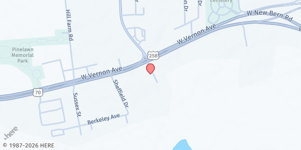 Map showing Freedom Family Foundation - Kinston at 668 Stratford Blvd., Kinston, NC