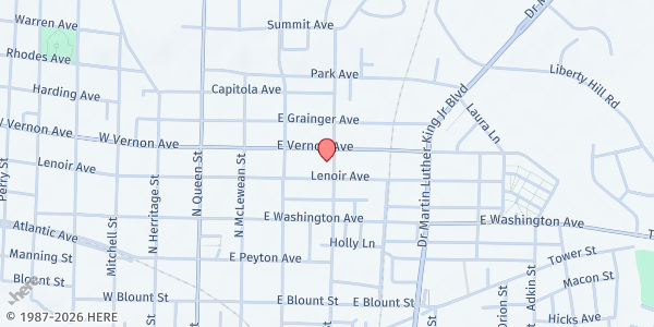 Map showing The Rhema Word Christian at 704 E. St., Kinston, NC