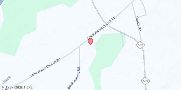 Map showing Kenly COG at 9073 St. Mary's Church Rd., Kirbys Crossing, NC