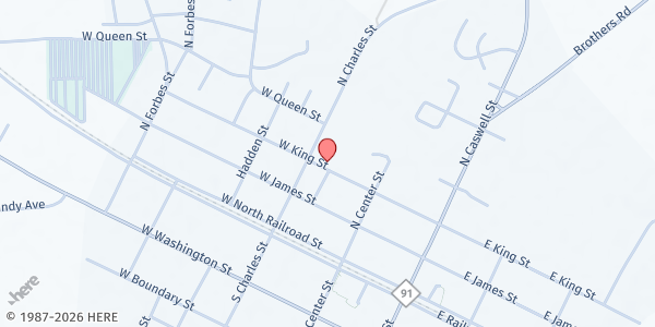 Map showing Churches Outreach Network - La Grange at 306 W. King St., La Grange, NC