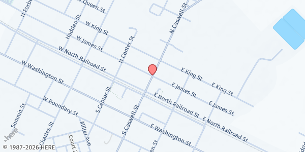 Map showing First Missionary Baptist Church at 201 N. Caswell St., La Grange, NC