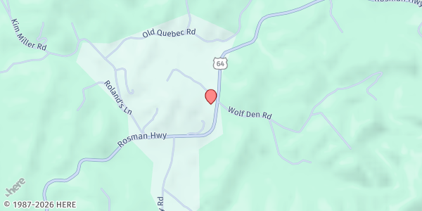 Map showing Quebec Community Center at 11846 Rosman Hwy., Lake Toxaway, NC