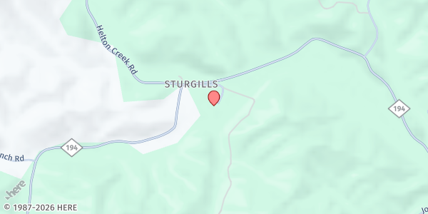 Map showing Helton Community Center at 240 Old Helton School Rd, Lansing, NC