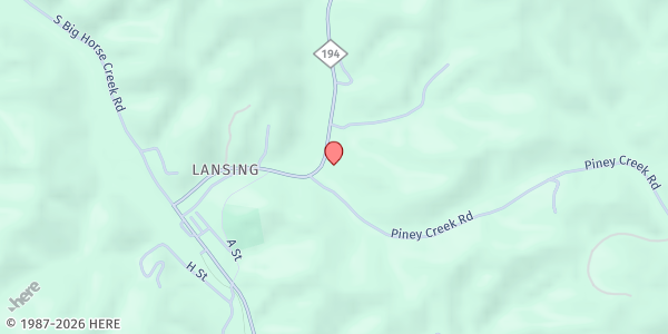 Map showing Lost Province Center for the Cultural Arts at 9710 NC-194, Lansing, NC