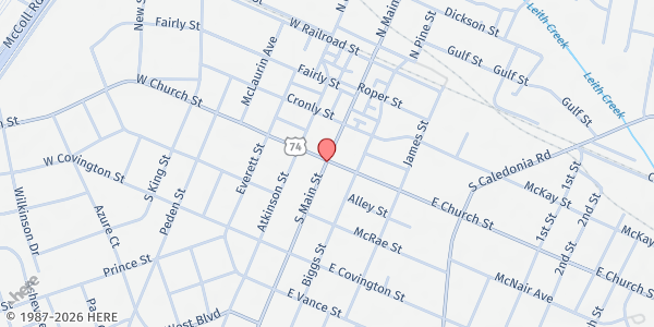 Map showing DarrensVoice at 613 Reed Street, Laurinburg, NC