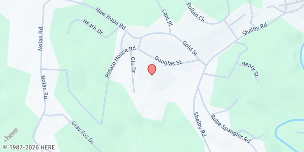 Map showing First Baptist Lawndale at 129 Douglas St, Lawndale, NC