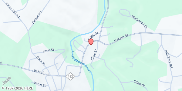 Map showing Upper Cleveland Area Needs at 230 E. Main St., Lawndale, NC